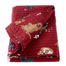 Plow Hearth Dog Park Quilted Cotton Throw PLHE2876